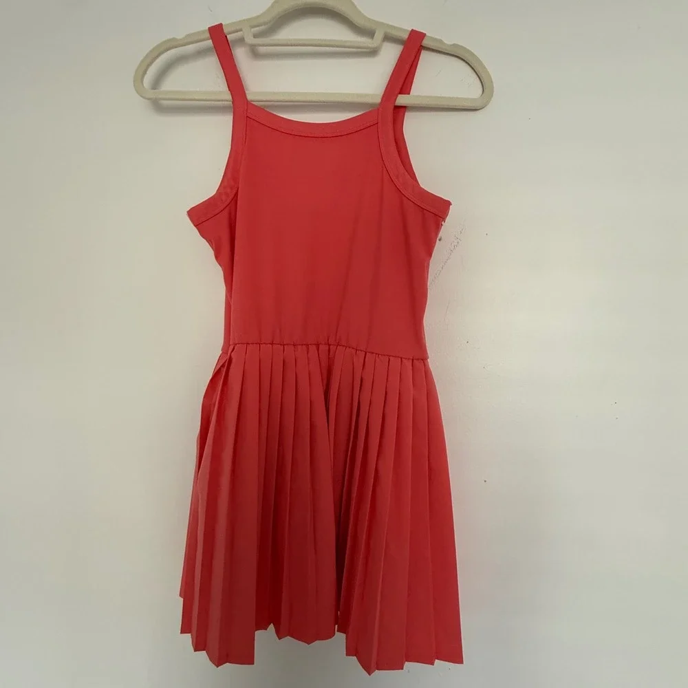 Limited‎ Too Girls Sporty Tennis Summer Dress L 12-14 Coral Biker Shorts Lined